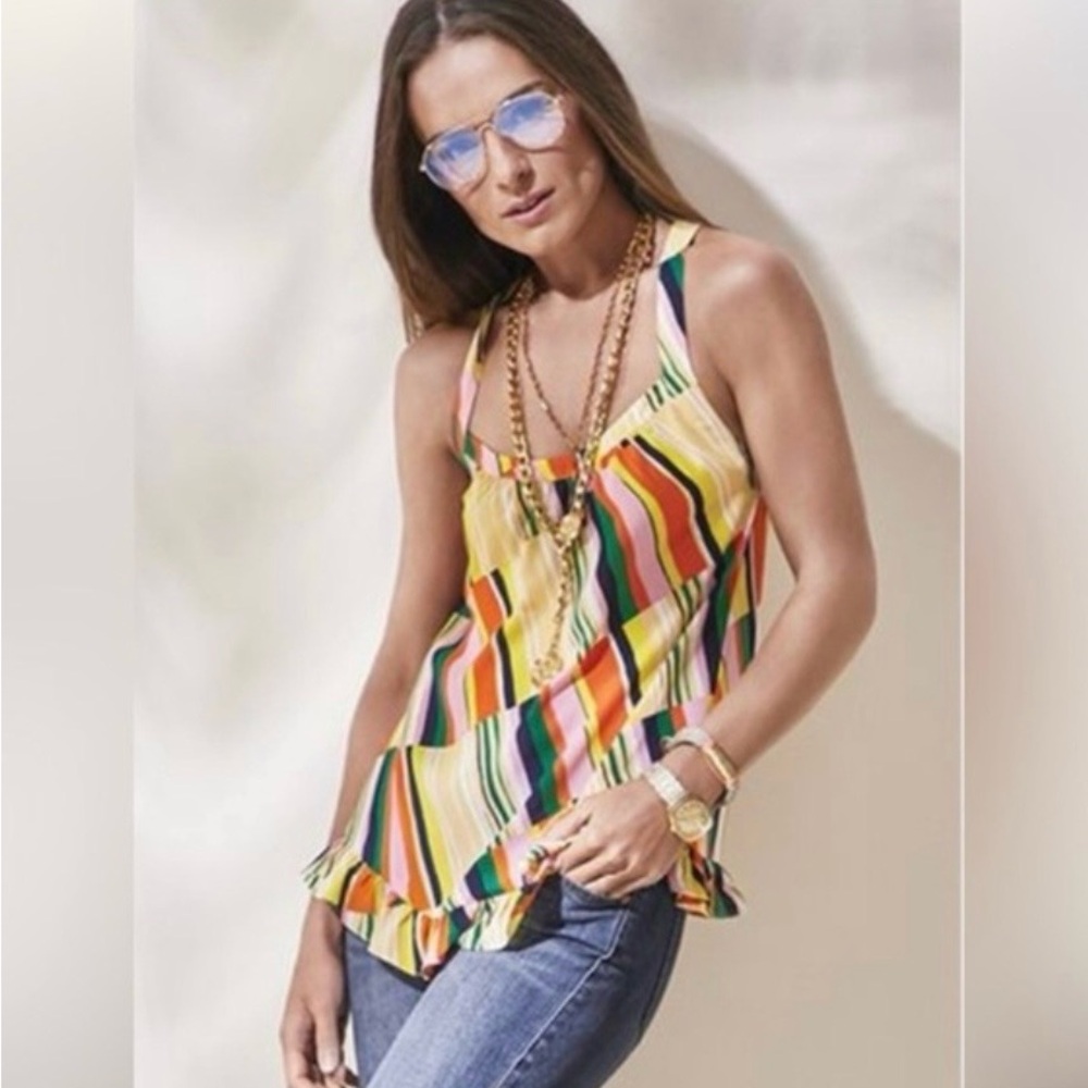 CAbi Colorful Striped Skip Tank
